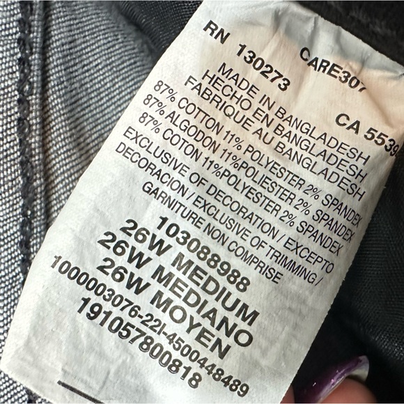 NWT Lee Flex Motion Revolutionary Fit Charcoal Gray Straight Mid Rise Size 26W - Picture 6 of 9